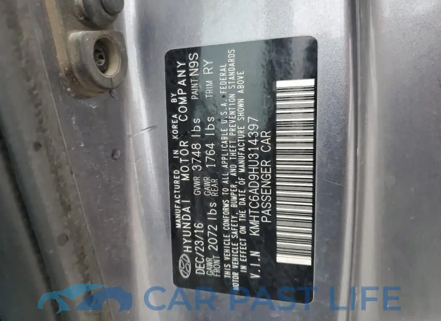 KMHTC6AD9HU314397# 12