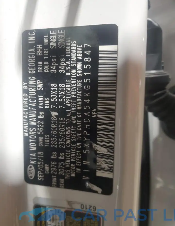 5XYPHDA54KG515847# 13