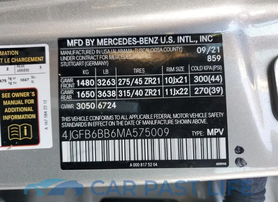 4JGFB6BB6MA575009# 14