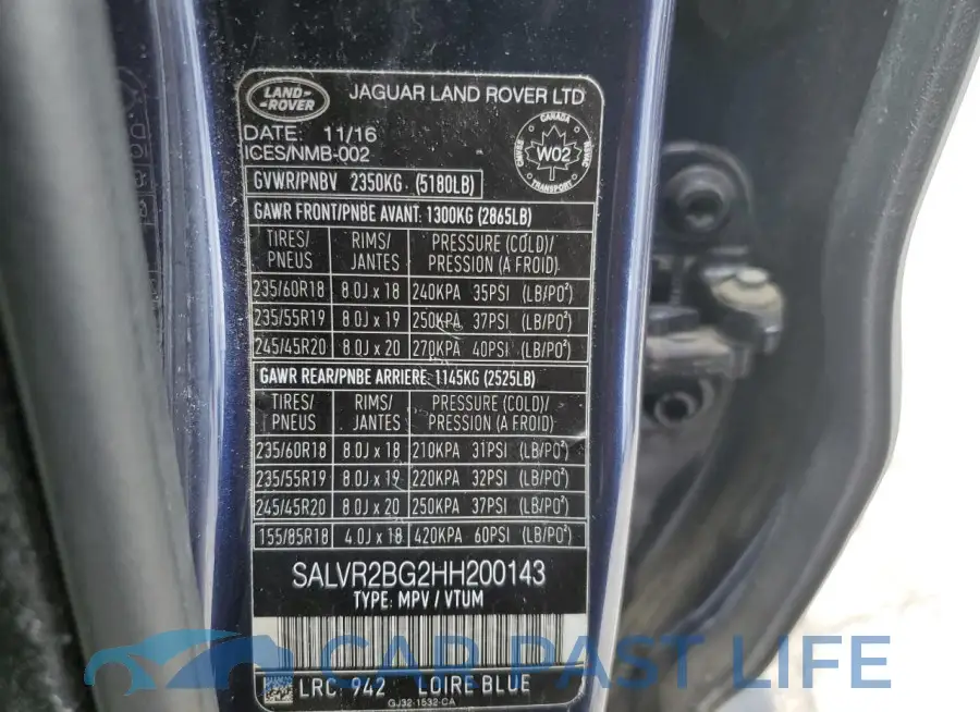 SALVR2BG2HH200143# 13