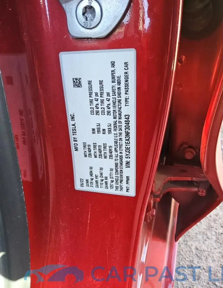 5YJ3E1EA3NF304843# 12