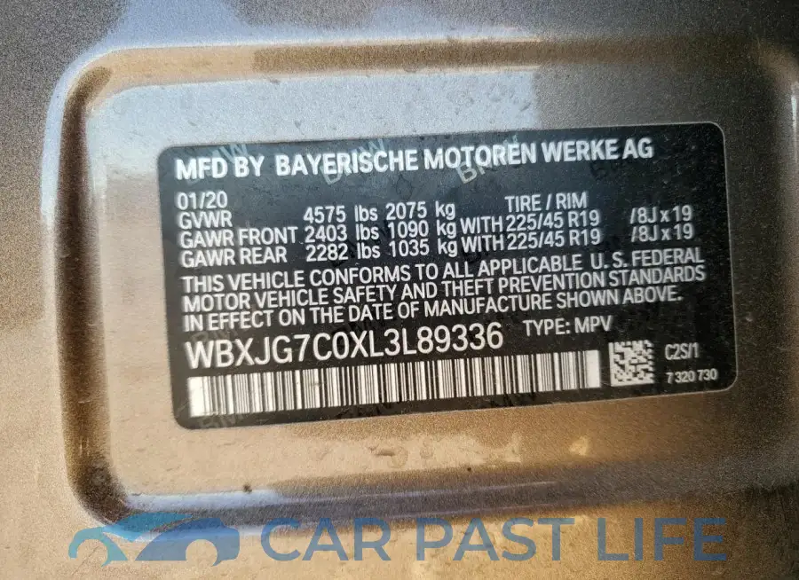 WBXJG7C0XL3L89336# 13