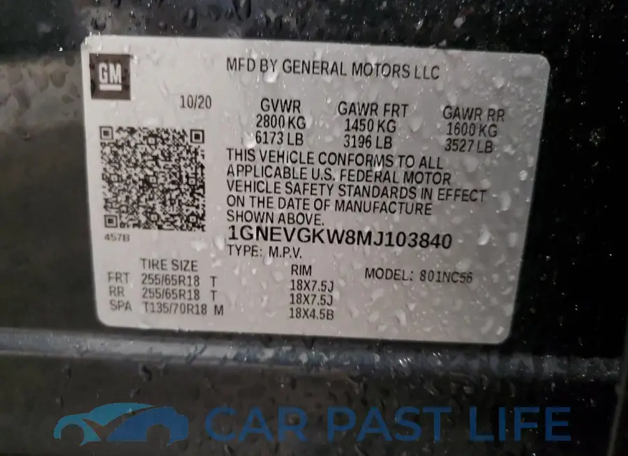 1GNEVGKW8MJ103840# 13