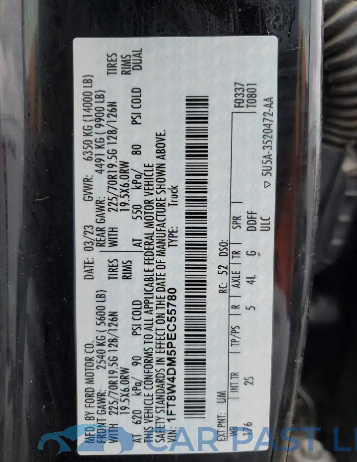 1FT8W4DM5PEC55780# 13