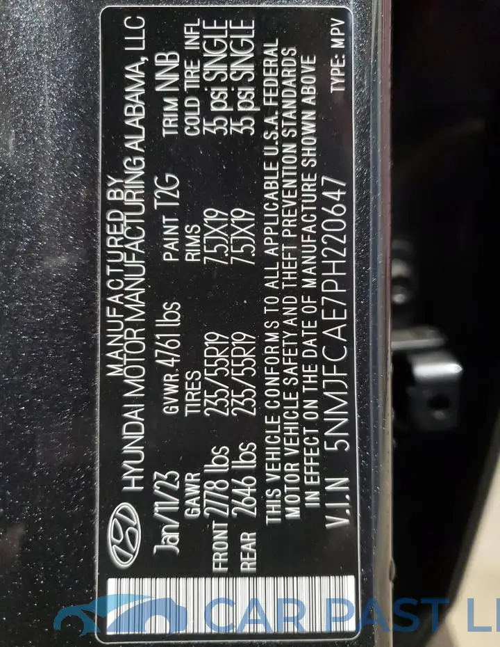 5NMJFCAE7PH220647# 14