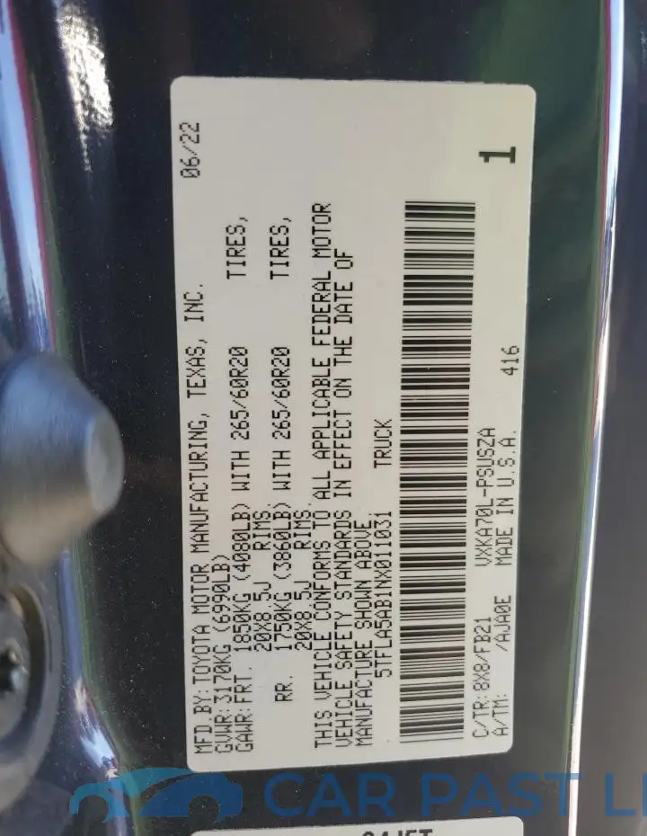 5TFLA5AB1NX011031# 12