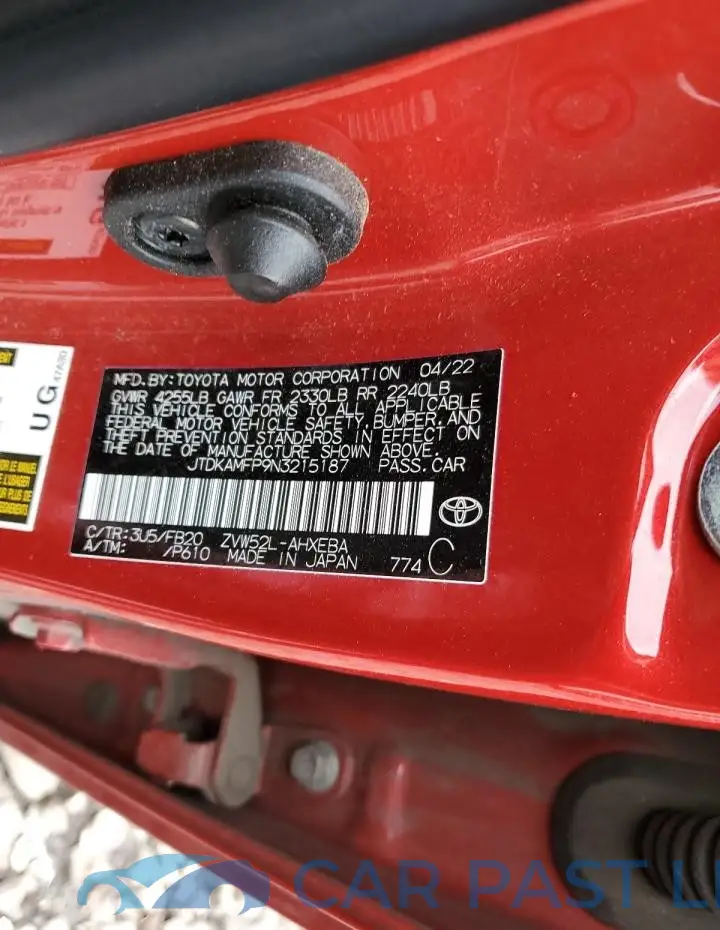 JTDKAMFP9N3215187# 12