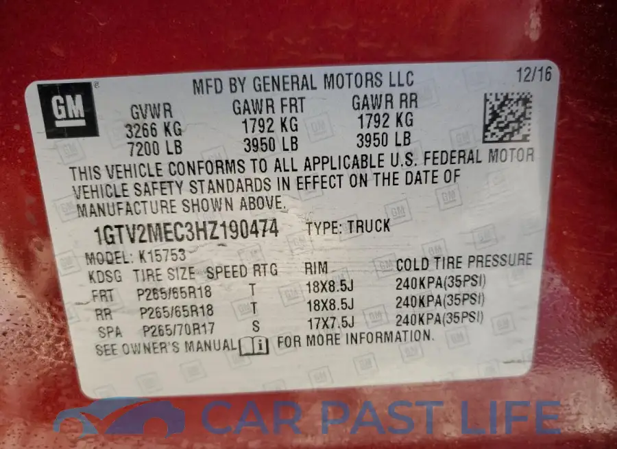 1GTV2MEC3HZ190474# 13