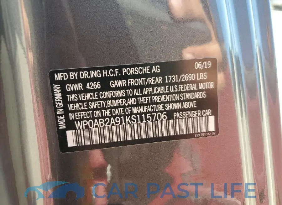 WP0AB2A91KS115706# 12