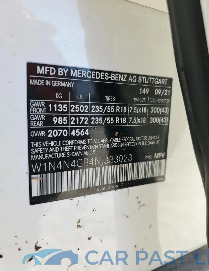 W1N4N4GB4NJ333023# 13