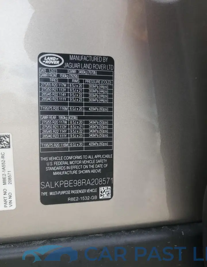 SALKPBE98RA208571# 13