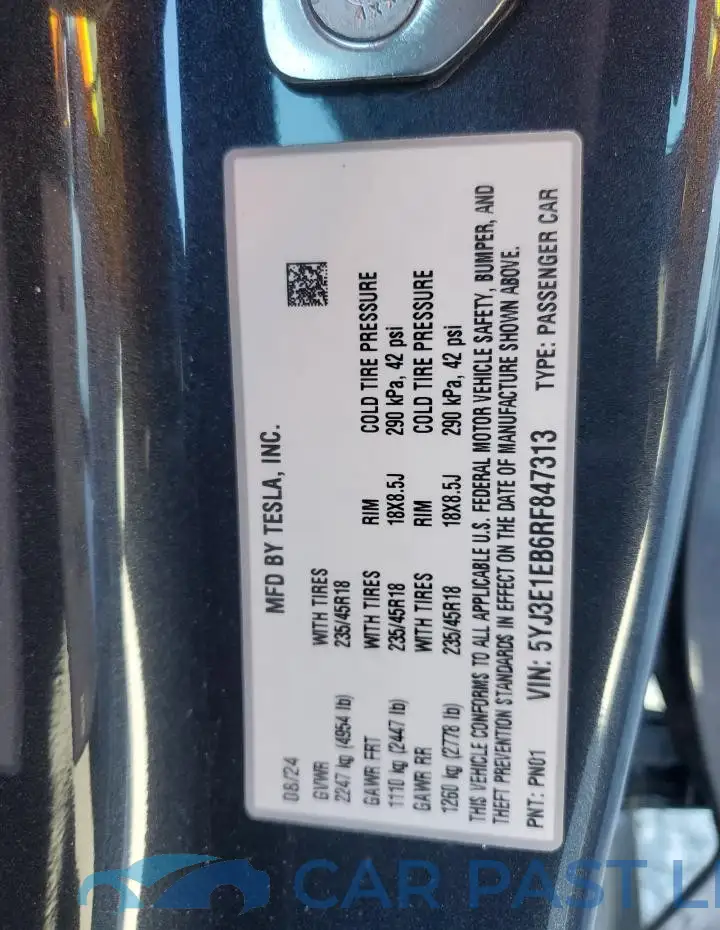 5YJ3E1EB6RF847313# 12