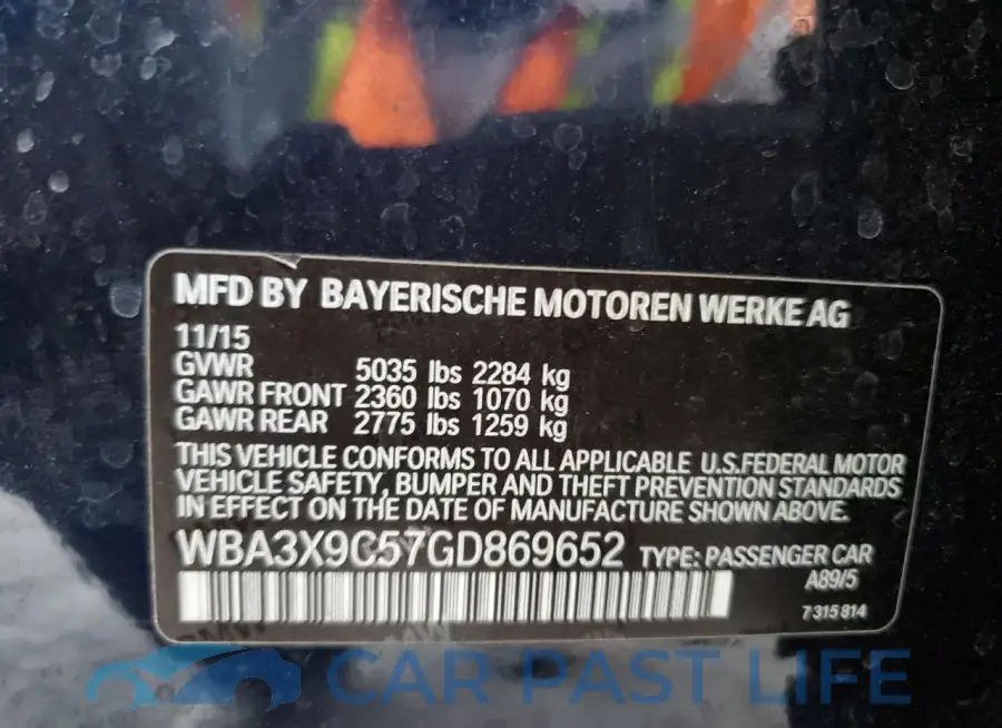 WBA3X9C57GD869652# 12