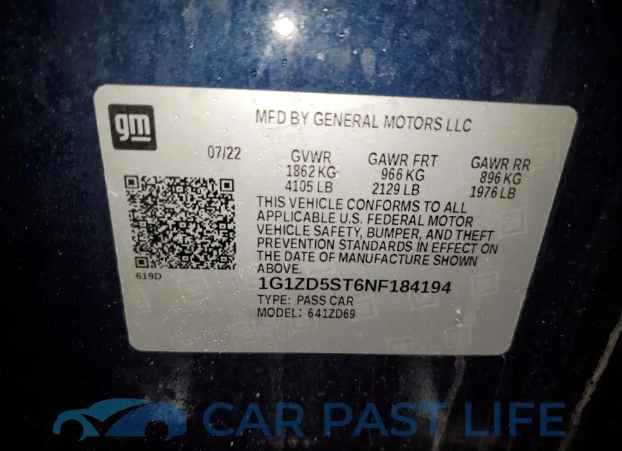 1G1ZD5ST6NF184194# 12