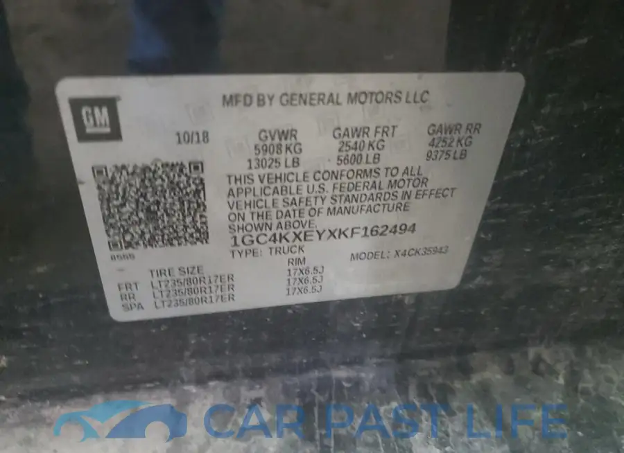 1GC4KXEYXKF162494# 12