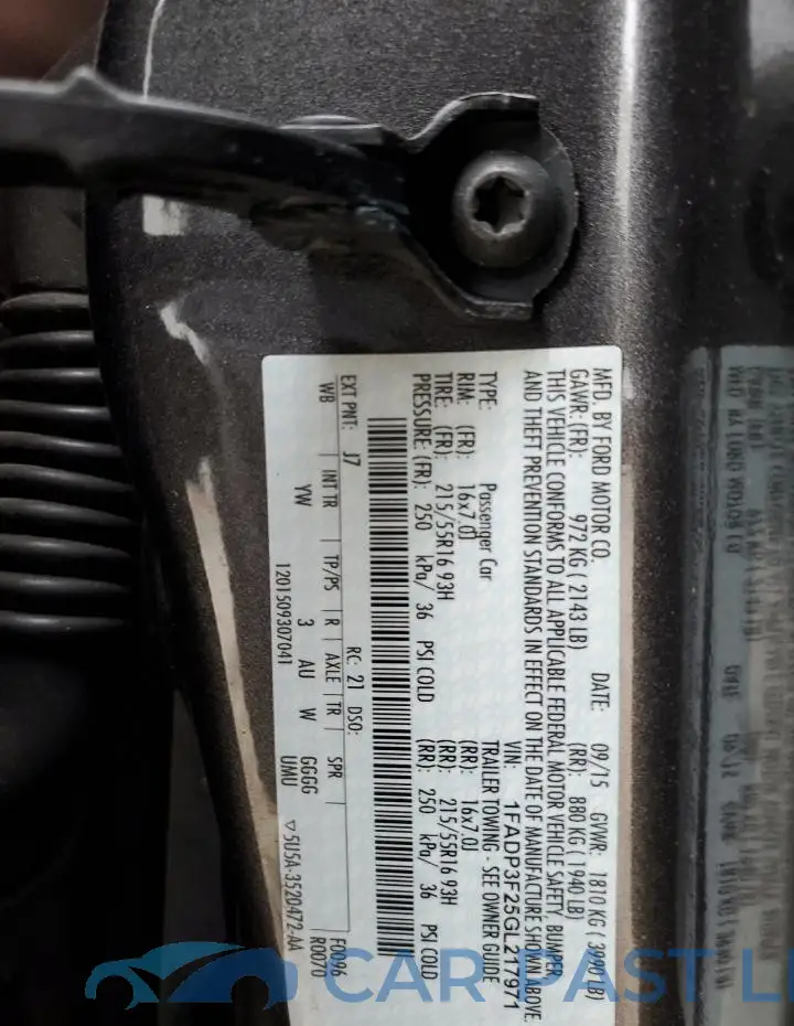 1FADP3F25GL217971# 12