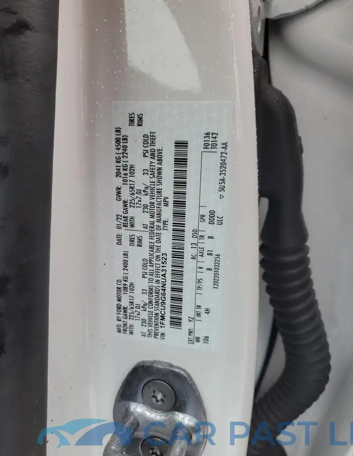 1FMCU9G64NUA31523# 13