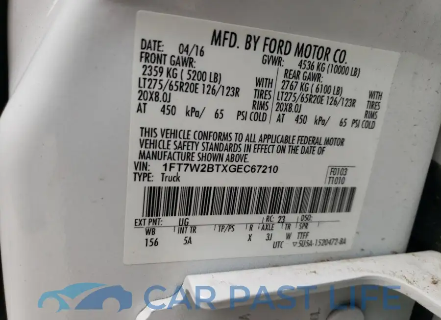 1FT7W2BTXGEC67210# 13