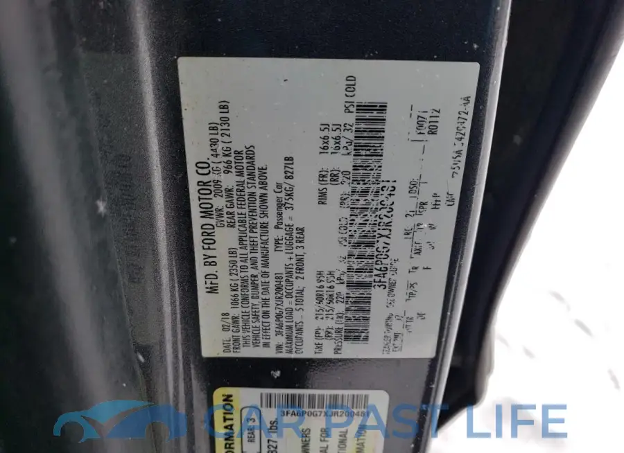 3FA6P0G7XJR200481# 12