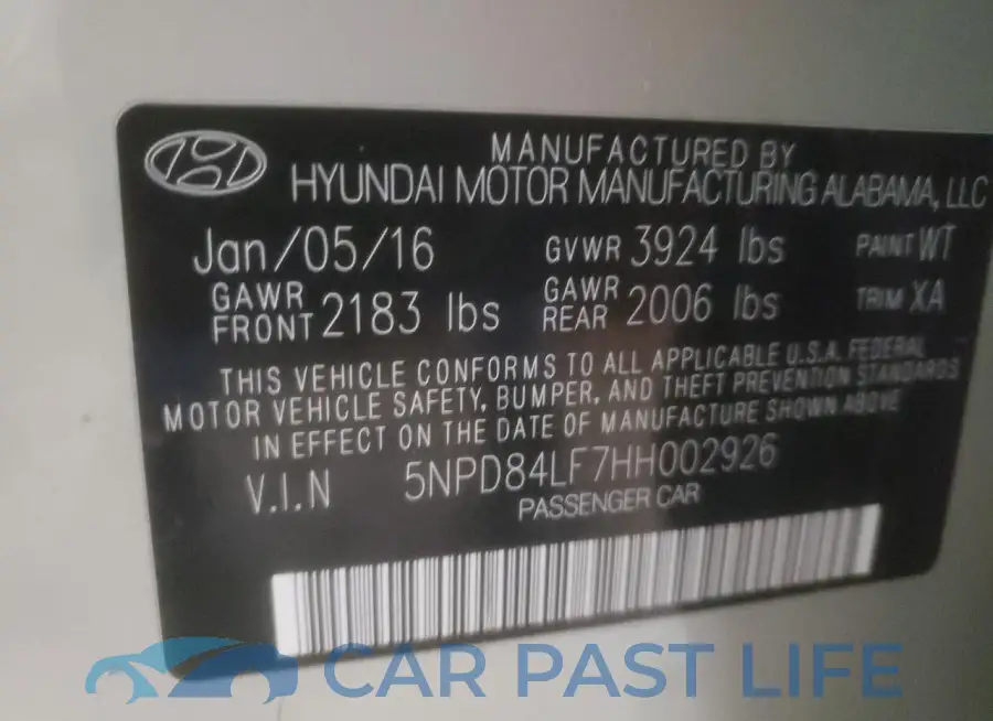 5NPD84LF7HH002926# 12