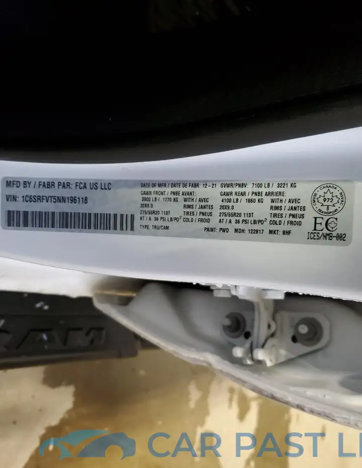 1C6SRFVT5NN196118# 12