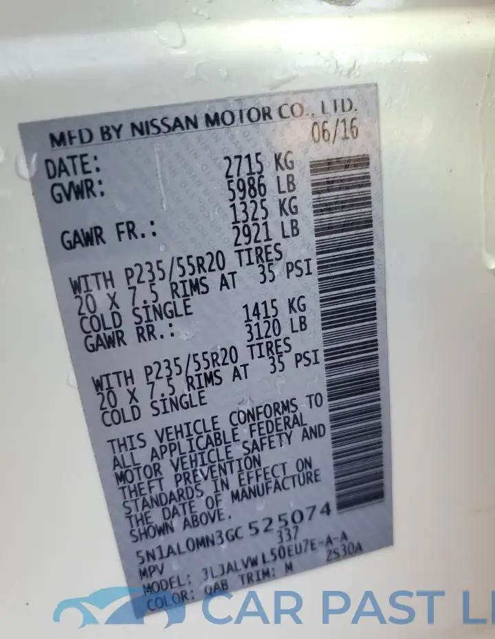 5N1AL0MN3GC525074# 13