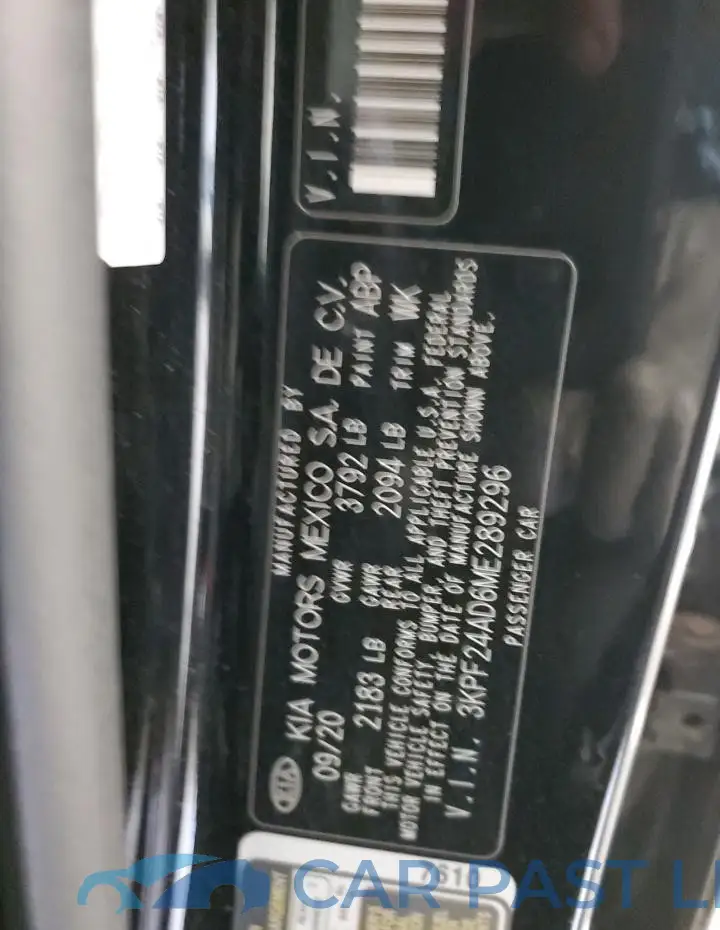 3KPF24AD6ME289296# 13