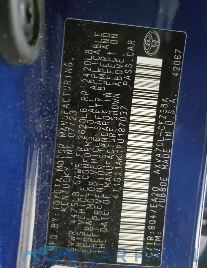 4T1G11AK1PU187037# 12