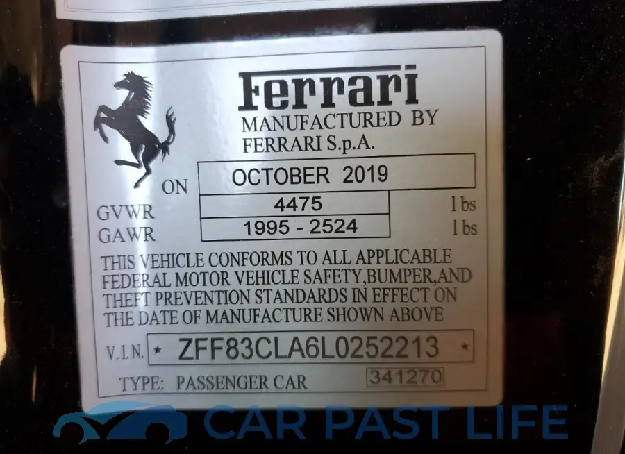 ZFF83CLA6L0252213# 12