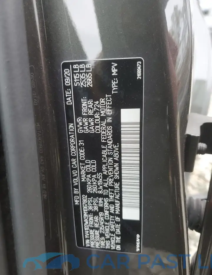 YV4102WK9M1067802# 12