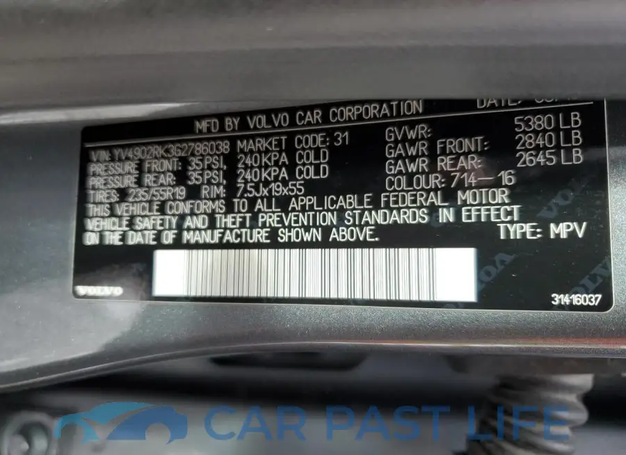 YV4902RK3G2786038# 13