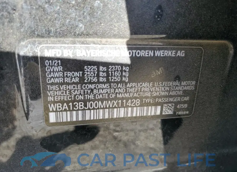 WBA13BJ00MWX11428# 12