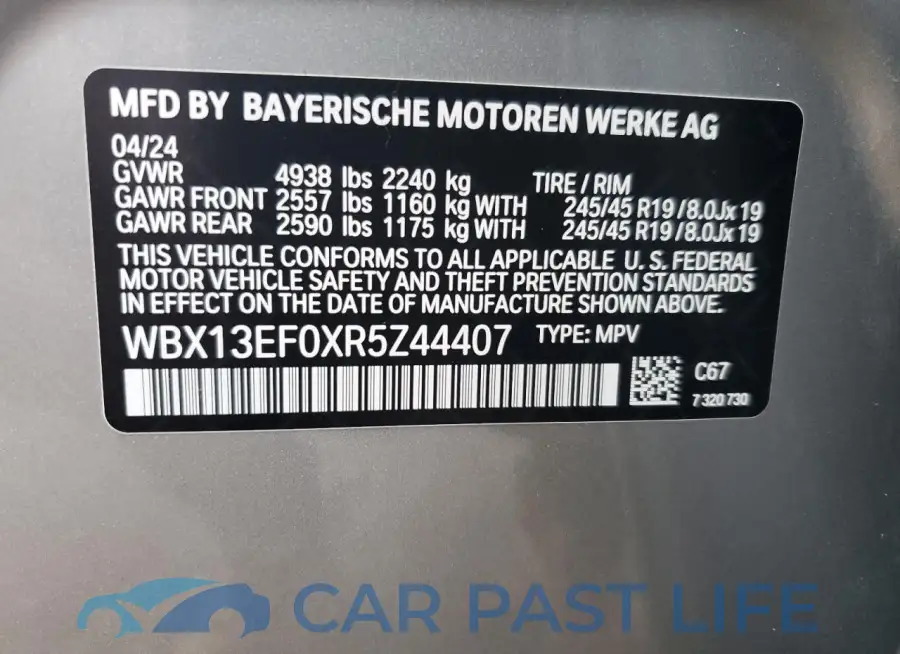 WBX13EF0XR5Z44407# 13