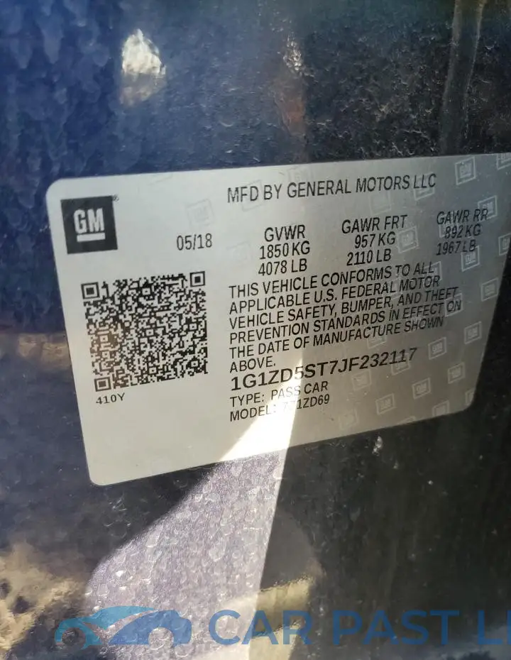 1G1ZD5ST7JF232117# 12