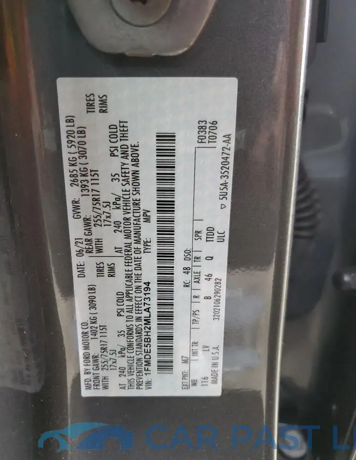 1FMDE5BH2MLA73194# 13