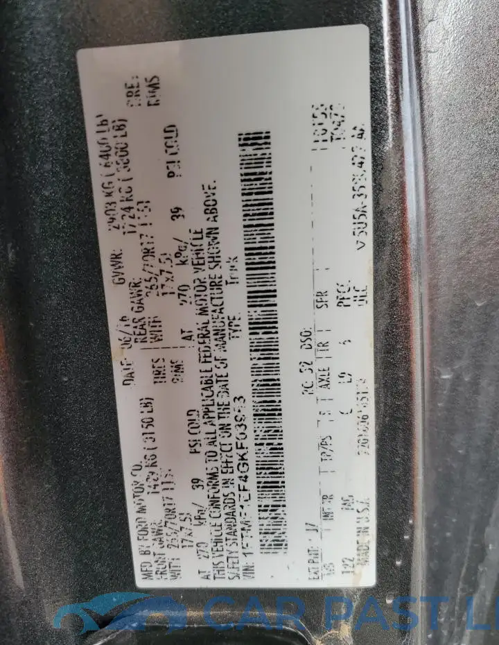 1FTMF1EF4GKF03953# 12