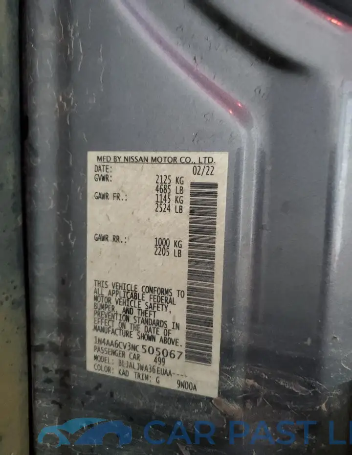 1N4AA6CV3NC505067# 12