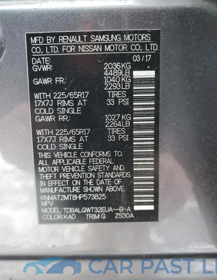 KNMAT2MT8HP573825# 13