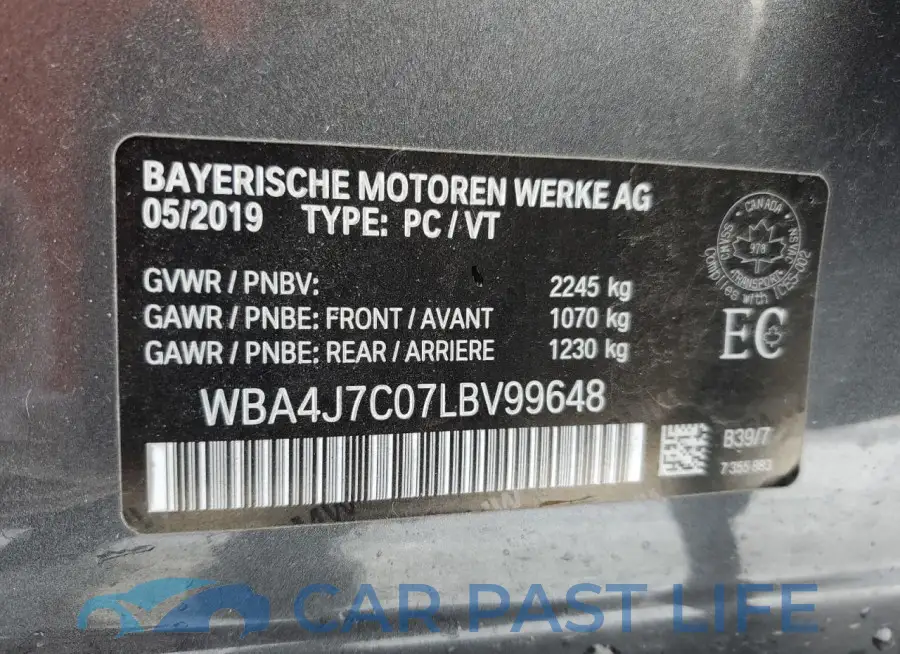 WBA4J7C07LBV99648# 13
