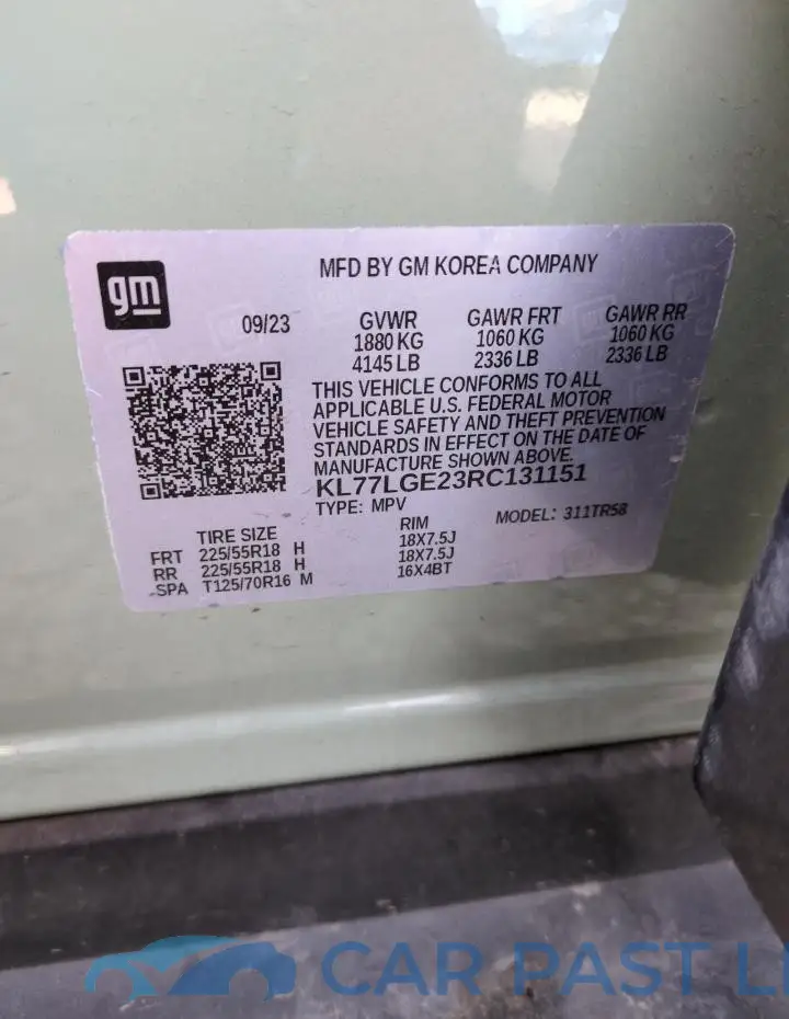 KL77LGE23RC131151# 12