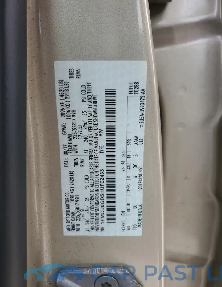 1FMCU0GD5HUF02433# 13
