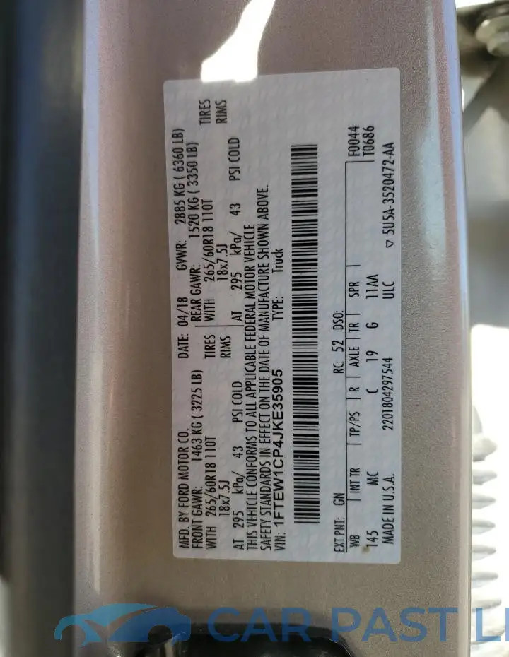 1FTEW1CP4JKE35905# 12
