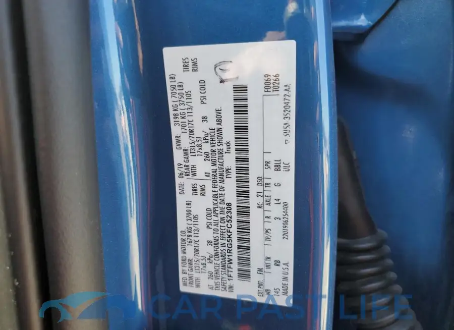 1FTFW1RG5KFC52308# 12