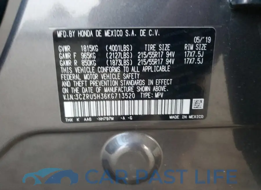3CZRU5H36KG713520# 13