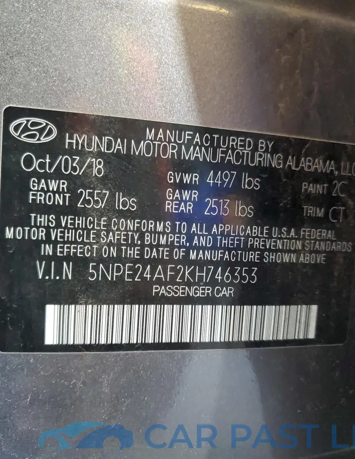 5NPE24AF2KH746353# 12