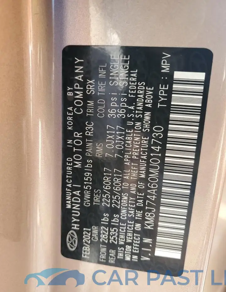 KM8J74A60MU014730# 12