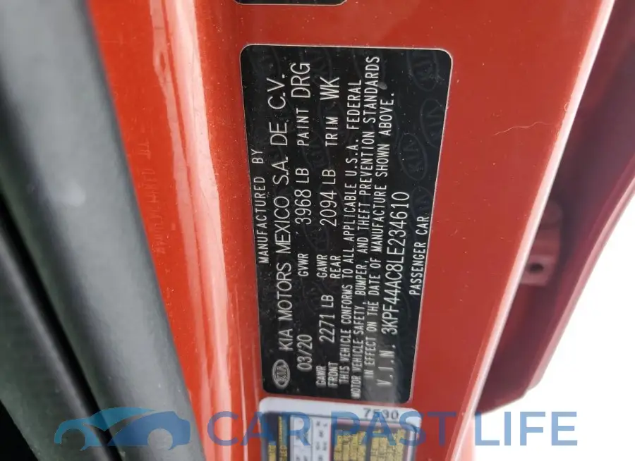 3KPF44AC8LE234610# 13