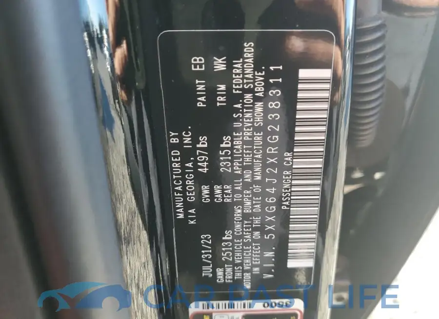 5XXG64J2XRG238311# 12