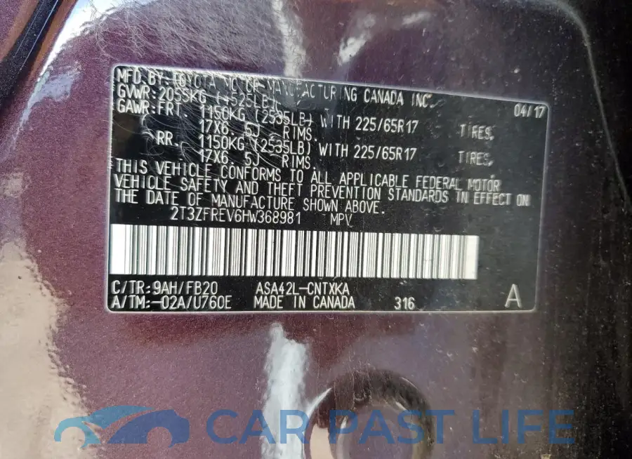 2T3ZFREV6HW368981# 13