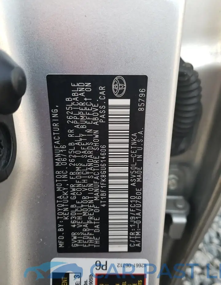 4T1BF1FK8GU614606# 13